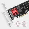 Axagon PCEM2-ND PCIe x8 - adattatore doppio slot M.2 NVMe M-Key, RAID, dataswitch, con SP & LP