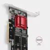 Axagon PCEM2-ND PCIe x8 - adattatore doppio slot M.2 NVMe M-Key, RAID, dataswitch, con SP & LP