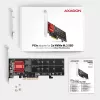 Axagon PCEM2-ND PCIe x8 - adattatore doppio slot M.2 NVMe M-Key, RAID, dataswitch, con SP & LP