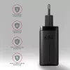 Axagon ACU-DPQ65 caricabatterie da parete GaN 65W, 3 porte (USB-A + doppia USB-C), PD3.0/QC4+/PPS/Apple