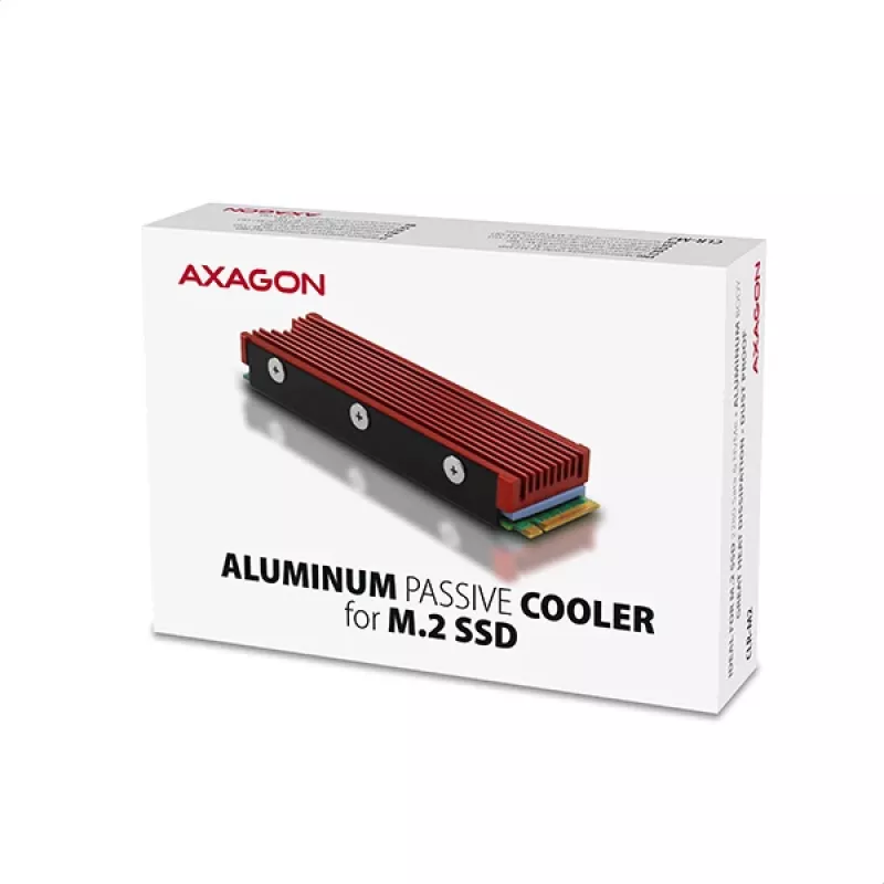 Axagon CRL-M2 dissipatore passivo in alluminio per tutti gli SSD M.2, formato 2280, altezza 12 mm.