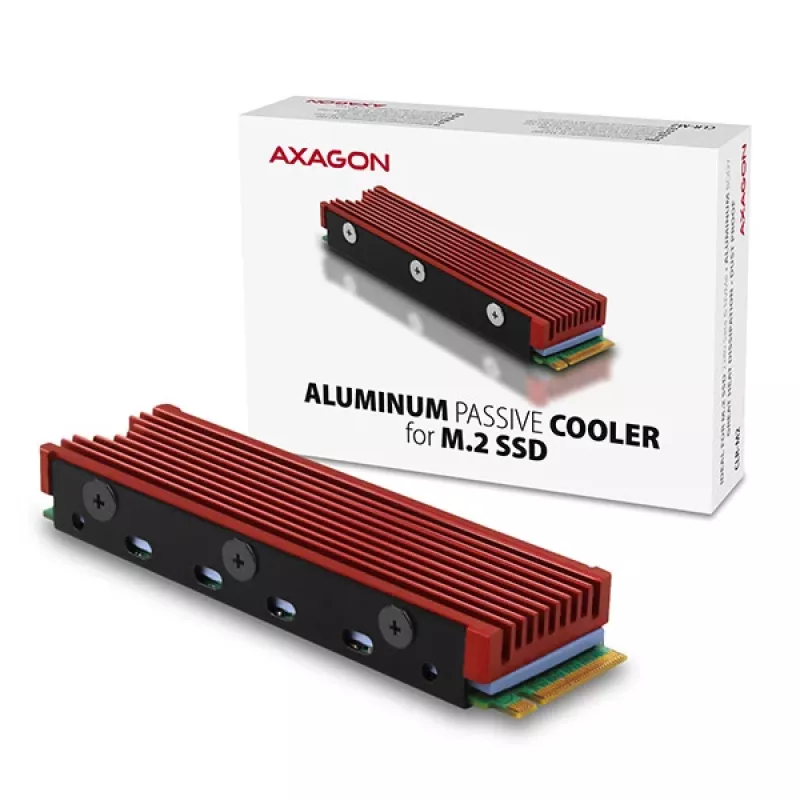 Axagon CRL-M2 dissipatore passivo in alluminio per tutti gli SSD M.2, formato 2280, altezza 12 mm.