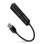 Axagon HMA-GL3A hub multiporta USB 3.0 Type-A Gbit-LAN 3x USB-A microSD con cavo USB 3.2 Gen 1 (3.1 Gen 1) Type-A nero