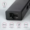 Axagon HMA-GL3A hub multiporta USB 3.0 Type-A Gbit-LAN 3x USB-A microSD con cavo USB 3.2 Gen 1 (3.1 Gen 1) Type-A nero