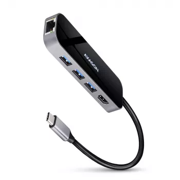 Axagon HMC-6GL hub USB 3.2 Gen 1, 3x USB-A, HDMI 4K/30Hz, RJ-45, PD 100W, cavo USB-C 20 cm