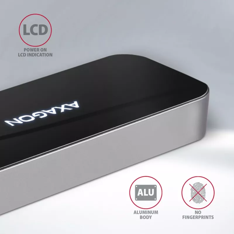 Axagon HMC-6GL hub USB 3.2 Gen 1, 3x USB-A, HDMI 4K/30Hz, RJ-45, PD 100W, cavo USB-C 20 cm