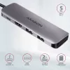 Axagon HMC-5 hub USB 3.2 Gen 1, 2x USB-A, HDMI, SD/microSD, PD 100W, cavo USB-C 20 cm