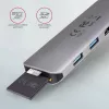 Axagon HMC-5 hub USB 3.2 Gen 1, 2x USB-A, HDMI, SD/microSD, PD 100W, cavo USB-C 20 cm