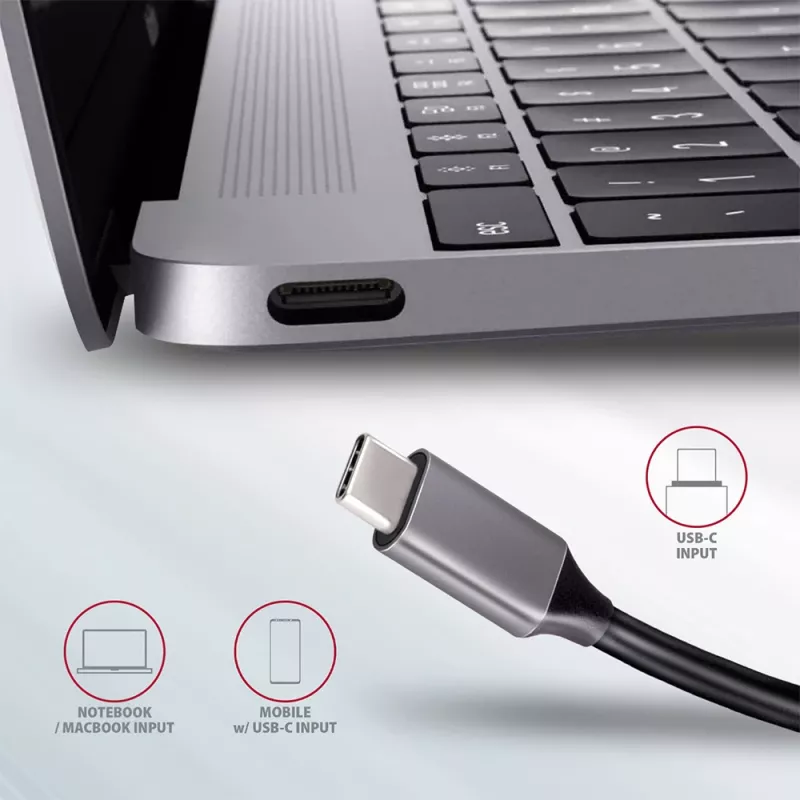 Axagon HMC-5 hub USB 3.2 Gen 1, 2x USB-A, HDMI, SD/microSD, PD 100W, cavo USB-C 20 cm