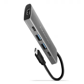 Axagon HMC-5G2 hub USB 10Gbps, 2x USB-A, 2x USB-C, HDMI 4K/60Hz, PD 100W, cavo USB-C