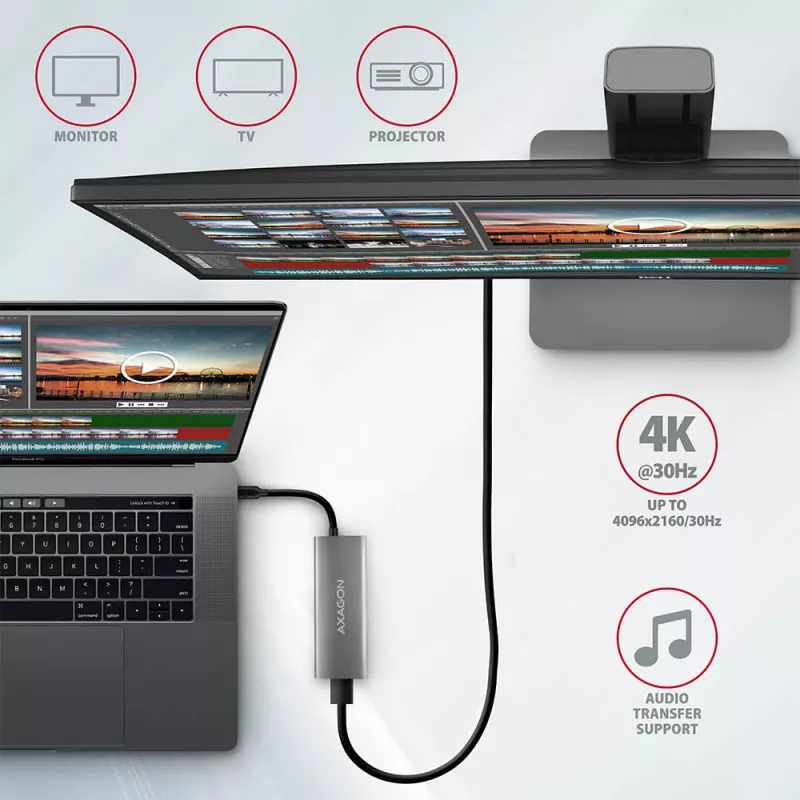 Axagon HMC-5G2 SPEEDSTER hub USB-C 5 in 1, 2x USB-A, 2x USB-C, HDMI, PD 60 W