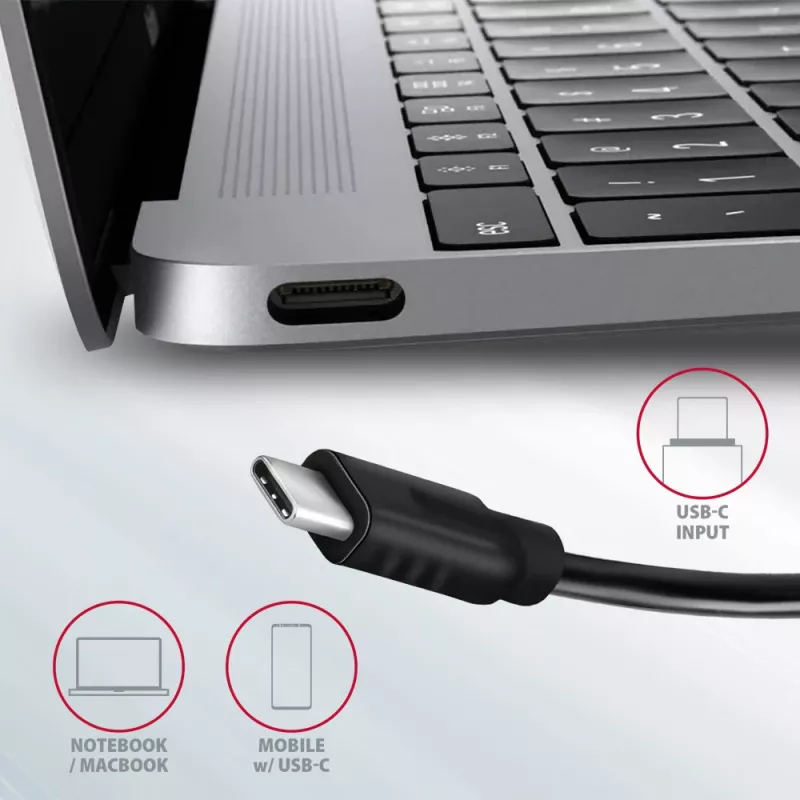 Axagon HMC-5G2 SPEEDSTER hub USB-C 5 in 1, 2x USB-A, 2x USB-C, HDMI, PD 60 W