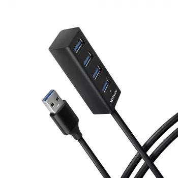 Axagon HUE-M1AL mini-hub 4x USB 3.2 Gen 1, metallo, cavo USB-A 1,2 m