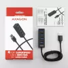 Axagon HUE-M1AL mini-hub 4x USB 3.2 Gen 1, metallo, cavo USB-A 1,2 m