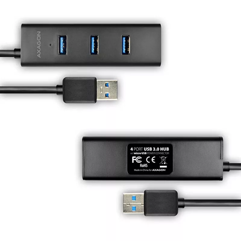 Axagon HUE-S2B hub di ricarica 4x USB 3.0, alimentazione tramite Micro-USB