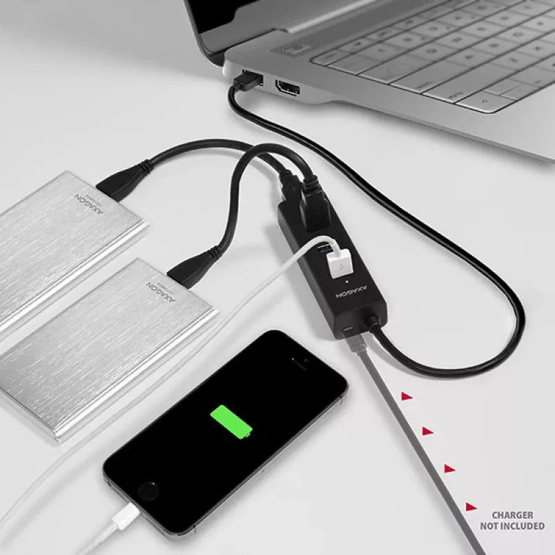 Axagon HUE-S2B hub di ricarica 4x USB 3.0, alimentazione tramite Micro-USB