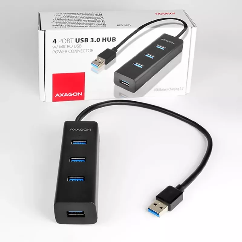 Axagon HUE-S2B hub di ricarica 4x USB 3.0, alimentazione tramite Micro-USB