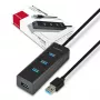 Axagon HUE-S2BL hub di ricarica 4x USB 3.0 con cavo 1,2 m, alimentazione tramite Micro-USB