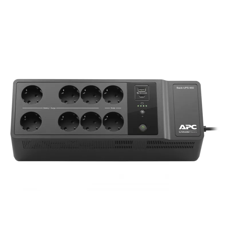 APC Back-UPS BE850G2-GR - gruppo di continuità 8 prese, 850VA, 2 caricabatterie USB, 1 porta dati USB