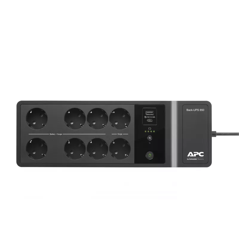 APC Back-UPS BE850G2-GR - gruppo di continuità 8 prese, 850VA, 2 caricabatterie USB, 1 porta dati USB