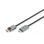 Cavo DIGITUS DP a HDMI con LED 4K/30Hz, 2m custodia in alluminio, dorato, supporta 4K30Hz