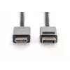 Cavo DIGITUS DP a HDMI con LED 4K/30Hz, 2m custodia in alluminio, dorato, supporta 4K30Hz