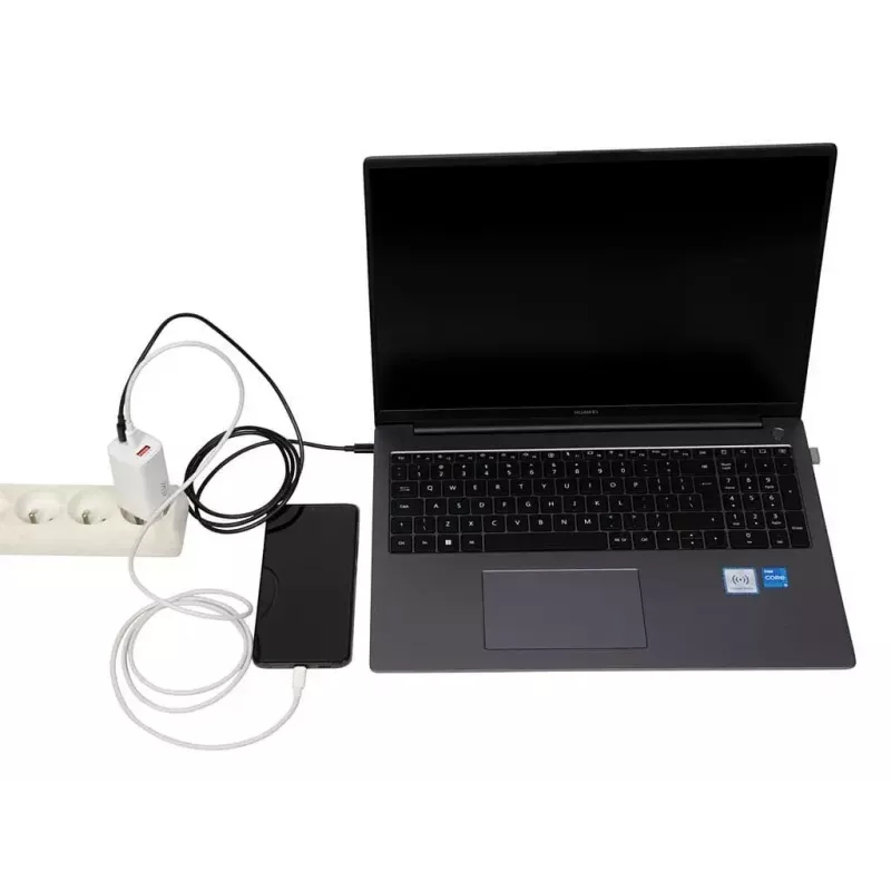 IBOX caricabatterie mobile ILUC65W, 65W, 2x USB-C + 1x USB-A, bianco, cavo 1,5 m