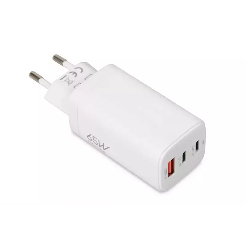 IBOX caricabatterie mobile ILUC65W, 65W, 2x USB-C + 1x USB-A, bianco, cavo 1,5 m