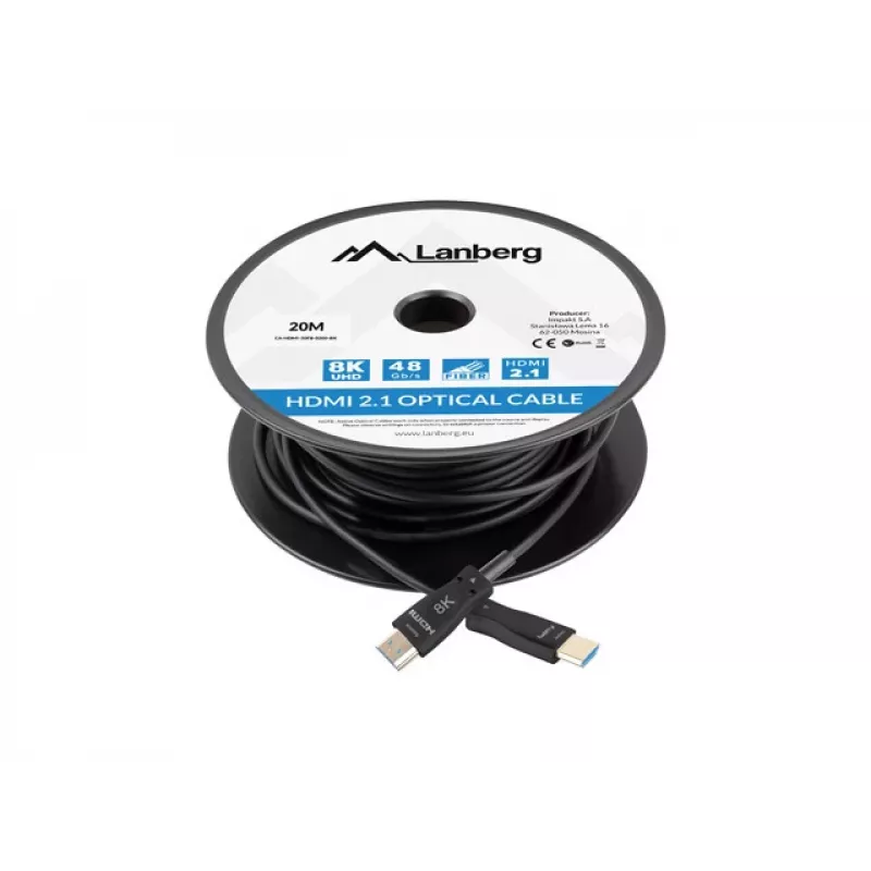 LANBERG cavo HDMI - M/m v2.1 Optical AOC - 20m nero