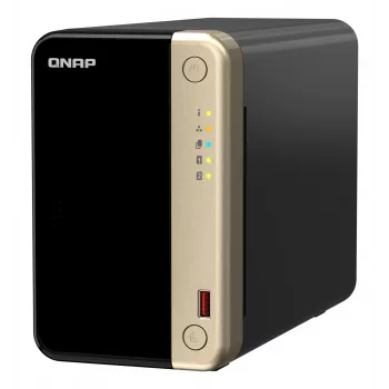 QNAP TS-264 NAS Tower Intel® Celeron® N5095 8 GB 0 TB QNAP QTS nero, oro
