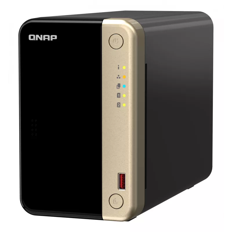 QNAP TS-264 NAS Tower Intel® Celeron® N5095 8 GB 0 TB QNAP QTS nero, oro