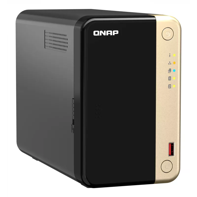 QNAP TS-264 NAS Tower Intel® Celeron® N5095 8 GB 0 TB QNAP QTS nero, oro