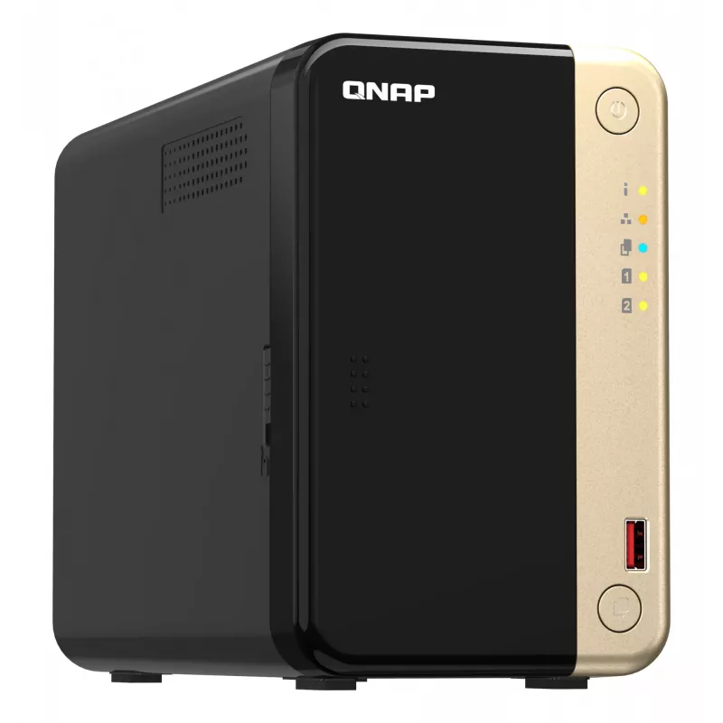 QNAP TS-264 NAS Tower Intel® Celeron® N5095 8 GB 0 TB QNAP QTS nero, oro