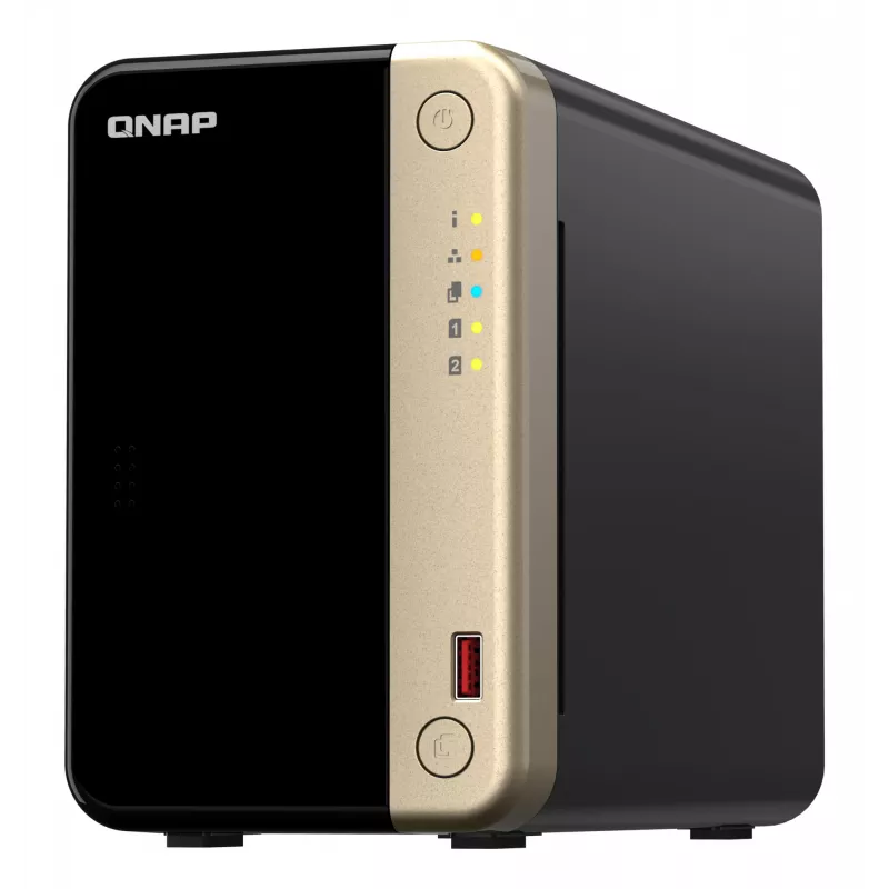 QNAP TS-264 NAS Tower Intel® Celeron® N5095 8 GB 0 TB QNAP QTS nero, oro