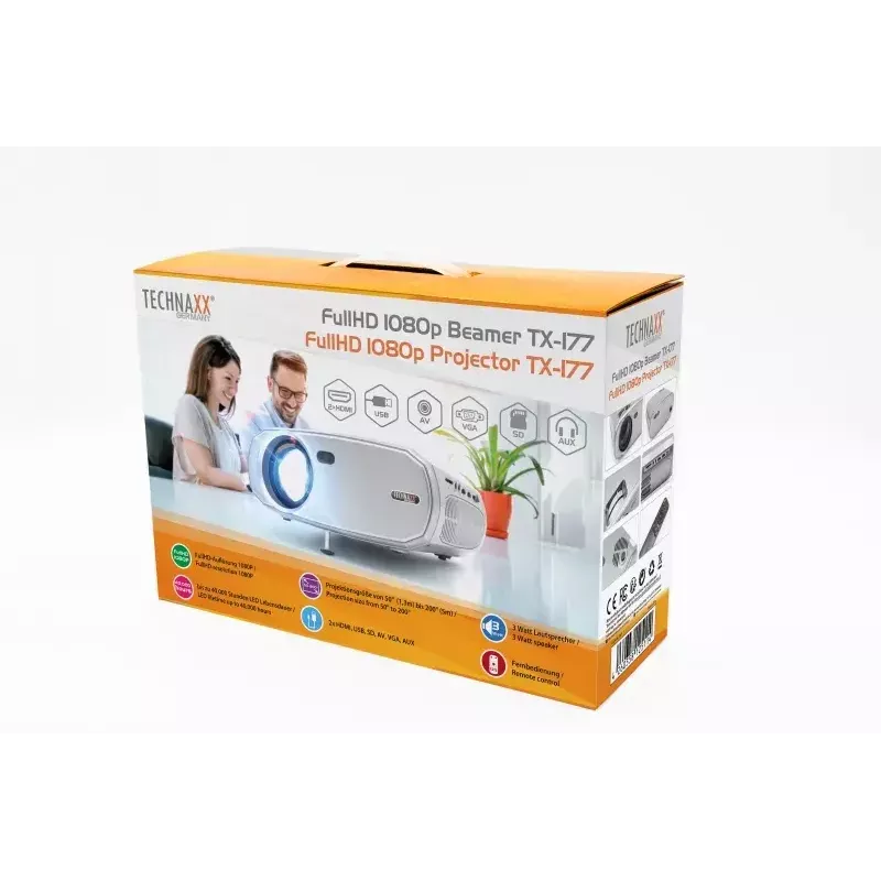 Proiettore Technaxx TX-177 15000 ANSI lumen LCD 1080p bianco