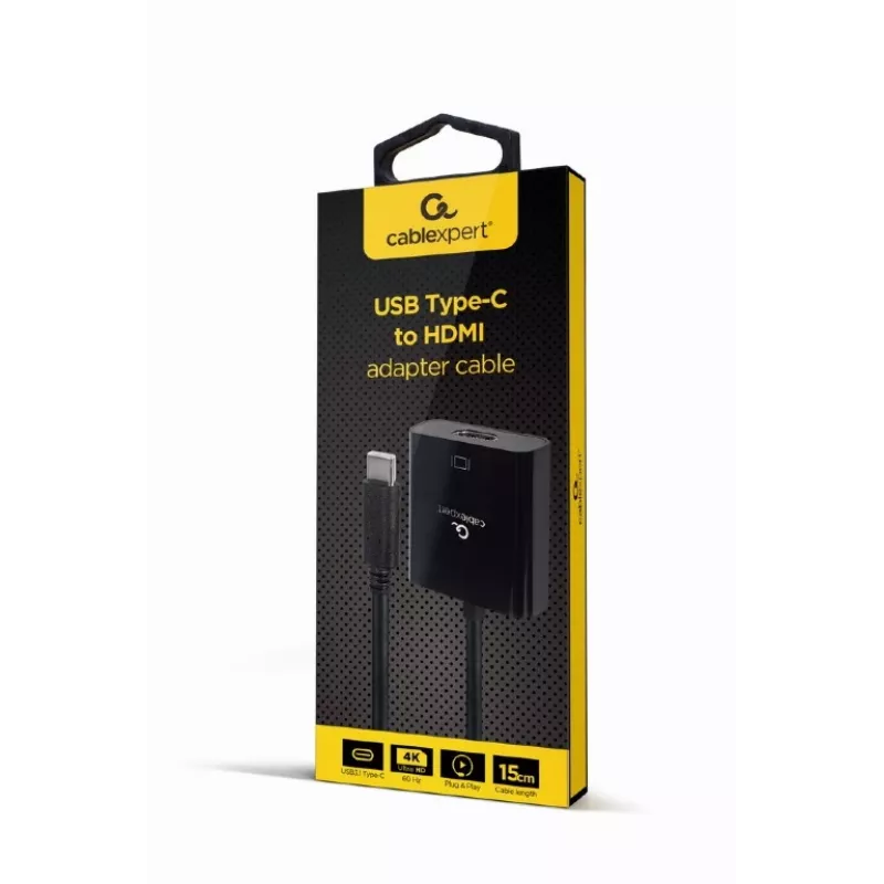 GEMBIRD cavo adattatore USB Type-C su HDMI, 4K@60Hz, 15cm, nero