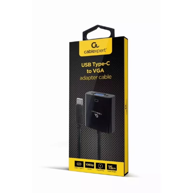 GEMBIRD adattatore USB Type-C su VGA Display, 15 cm, nero