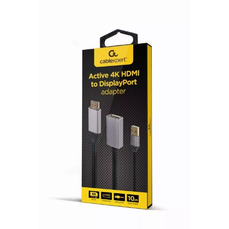 GEMBIRD adattatore attivo 4K HDMI maschio a DisplayPort femmina, nero