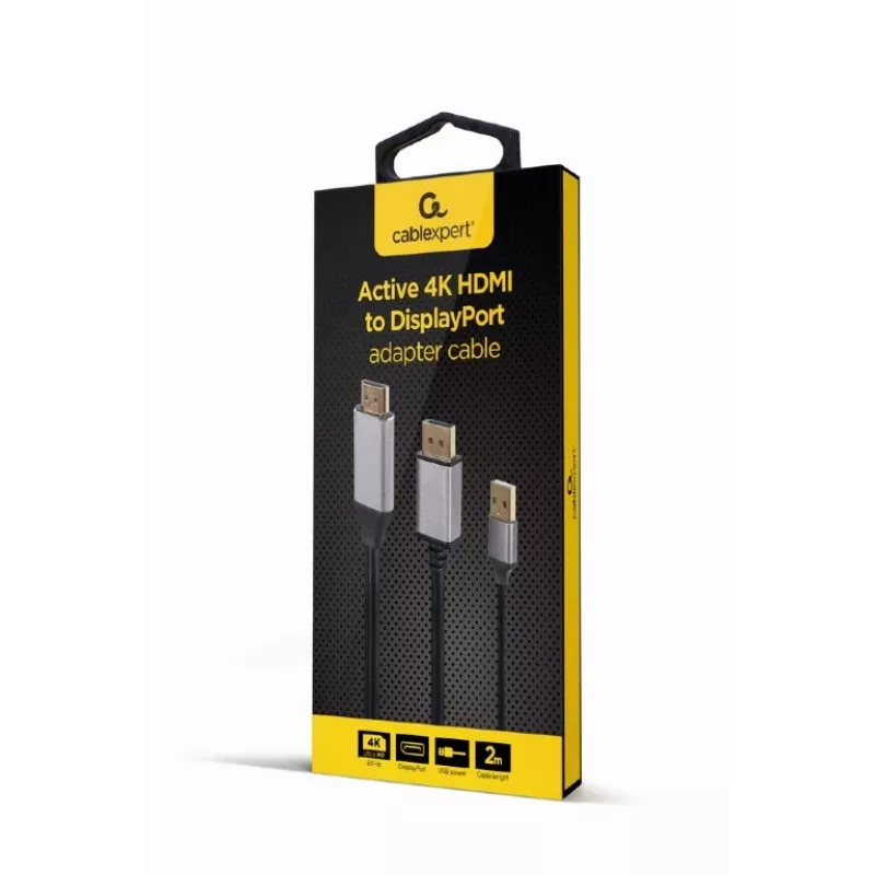 GEMBIRD cavo adattatore attivo 4K HDMI maschio a DisplayPort maschio, 2 m – nero