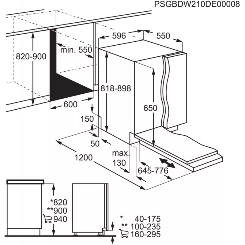 Lavastoviglie da incasso Electrolux EEA17200L — 13 coperti, 49 dB, misura piena 60 cm