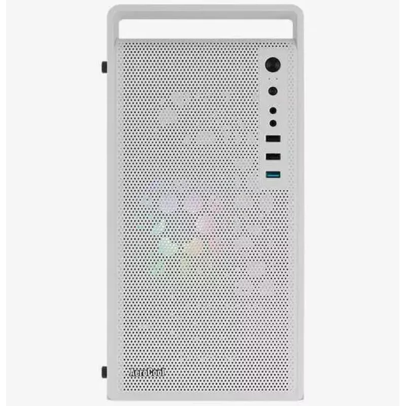Case PC AEROCOOL PGS CS-109-G-WT-v1 Mini Tower SPCC bianco — microATX, fino a 26 cm GPU, FRGB, frontale Mesh