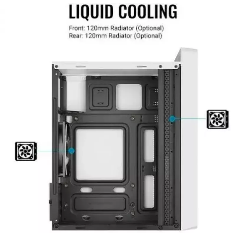 Case PC AEROCOOL PGS CS-109-G-WT-v1 Mini Tower SPCC bianco — microATX, fino a 26 cm GPU, FRGB, frontale Mesh