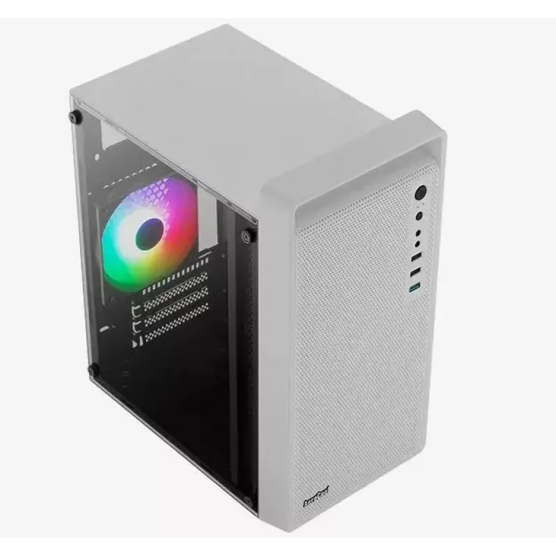 Case PC AEROCOOL PGS CS-109-G-WT-v1 Mini Tower SPCC bianco — microATX, fino a 26 cm GPU, FRGB, frontale Mesh