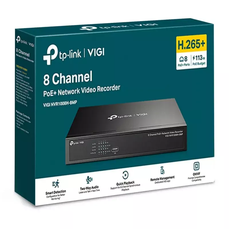 TP-Link VIGI videoregistratore di rete PoE+ 8 canali