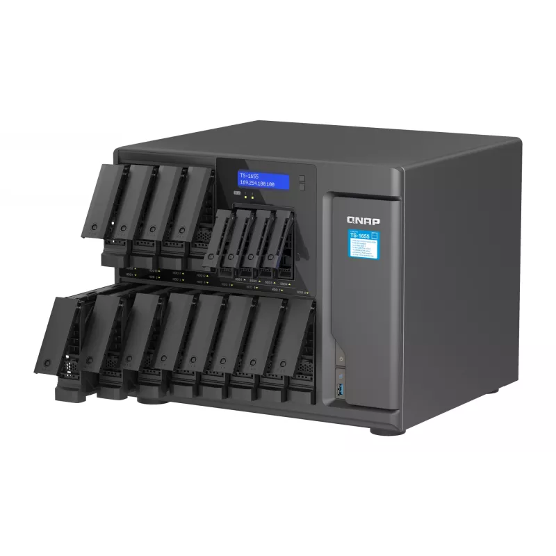 QNAP TS-1655 NAS Tower Intel Atom® C5125 8 GB DDR4 0 TB QNAP Turbo System nero