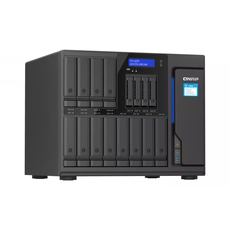 QNAP TS-1655 NAS Tower Intel Atom® C5125 8 GB DDR4 0 TB QNAP Turbo System nero
