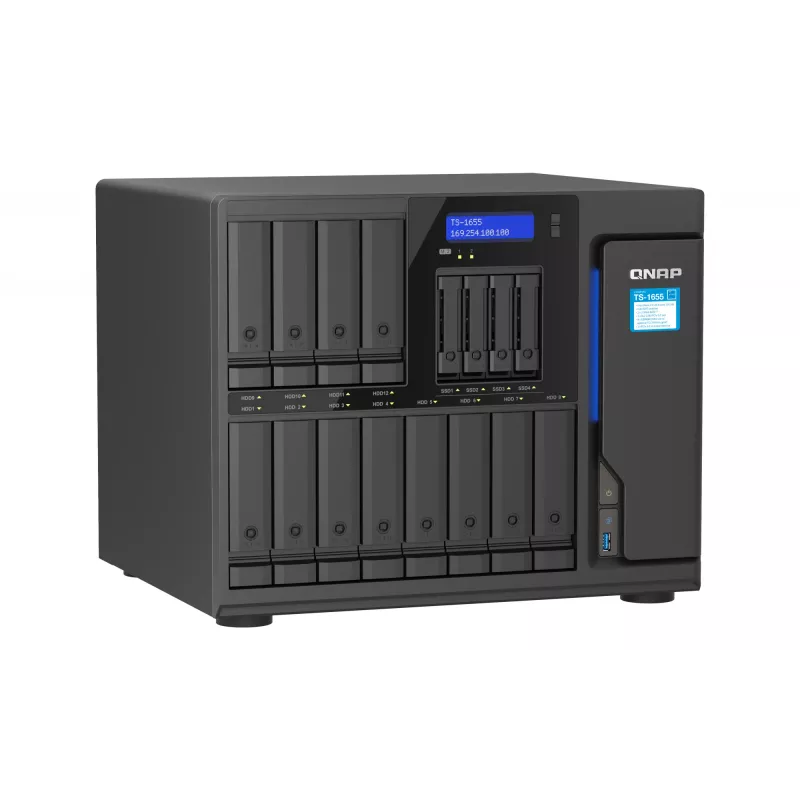 QNAP TS-1655 NAS Tower Intel Atom® C5125 8 GB DDR4 0 TB QNAP Turbo System nero