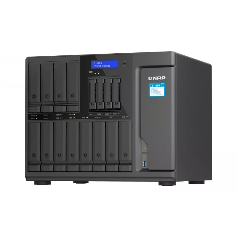 QNAP TS-1655 NAS Tower Intel Atom® C5125 8 GB DDR4 0 TB QNAP Turbo System nero