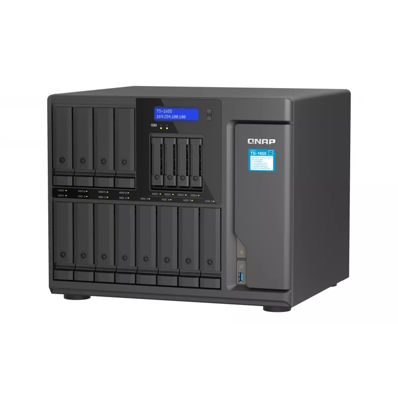 QNAP TS-1655 NAS Tower Intel Atom® C5125 8 GB DDR4 0 TB QNAP Turbo System nero