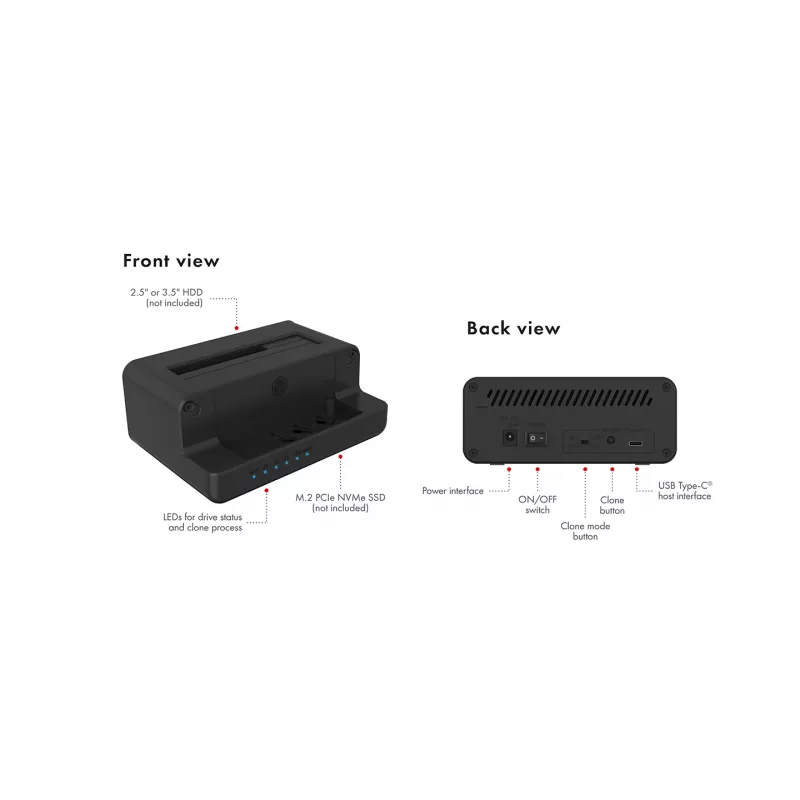 ICY BOX IB-2914MSCL-C31 USB 3.2 Gen 2 (3.1 Gen 2) Type-C nero